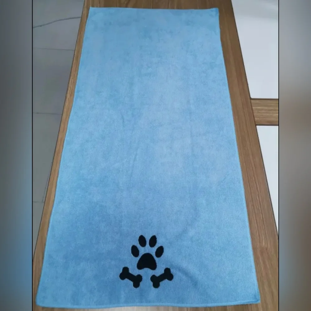 Pets Accessories, Blue Towel, and Two Dog Waste Bag with Dispenser
